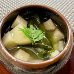 御料理 ひさまつ - 温物 桜豆腐 若芽 筍 揚げ甘鯛