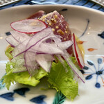 御料理 ひさまつ - 造里 鰹たたき 辛子ドレッシング