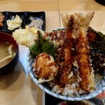熱々天ぷら 虎之介 - 超天丼 飯大盛り