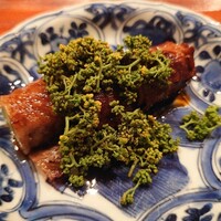 愚直に - 熊本の赤牛とアスパラガスに花山椒