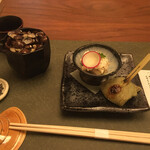 Kuwana Hamaguri Ryouri Hamaguri Shabu Shabu Kaishin - 蛤の白和え、焼き蛤のよもぎ餅、そして、しじみプレッソ。…。しじみプレッソ？