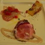 La cucina del Covo - カンパチのカルパッチョ、ポークソテー、キッシュ