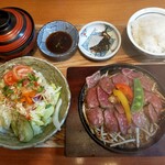 お食事処　淡海 - オリーブ牛赤身ステーキ定食