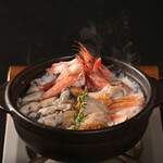 luxury! Seafood gout hotpot with Oyster and red bean liver