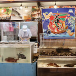 市場直結 柳橋ビアガーデン - いけすのある魚介コーナー