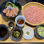 香る十割そば 蕎麦花 - 合鴨丼定食　変わり蕎麦　白だし