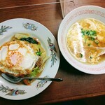 172957084 - 中華丼＆玉子スープ