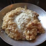 Risotto Cafe 東京基地 - カルボナーラのリゾット温玉添え