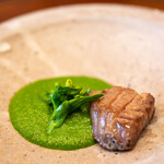 柚木元 - 2022.4 サフォーク種マトンのタン 菜の花ソース