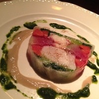 シノワ 渋谷店 - オマール海老と帆立のテリーヌ、春菊とアンチョビのソース