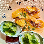 祇園 なん波 - 焼物は鱒　これを取り分けていただくのが風情があっていいねぇ