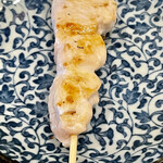 Pontochou Yakitori Torihara - ささみはとてもあっさり　これは薬味を使って食べる焼鳥なんですね