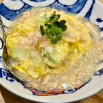 かつぎや - これもスペシャリテのフワフワ玉子の蟹餡掛け　トロトロでとても繊細な味わい　店主は実は凄腕なんじゃないの？