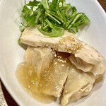 かつぎや - 蒸し鶏もジュレがけになりました　盛り付けを凝ったらヌーベルシノワだｗ