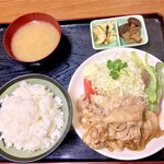 十八番 - 生姜焼き定食。¥850。