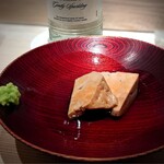 たかおか - さっと煮たての鮟肝。山葵たっぷりが消えてしまう脂の乗り。