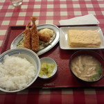 Tenrokushokudou - エビフライと玉子焼定食７３５円