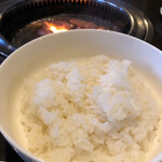 焼肉チャレンジャー - 大盛りご飯は絶妙の柔らかさで旨い！美味しい焼肉でご飯がすすむー！
