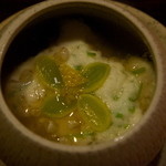 せきざわ - 牡蠣と蕎麦のみぞれ餡かけ？