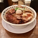 ニュー オールド スタイル 肉そば けいすけ - 肉そば(醤油)・肉3種盛り