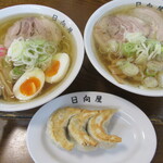 青竹手打ラーメン 日向屋 - 我が家のオーダー､4月ﾊﾞｰｼﾞｮﾝ。