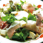 Caesar salad with Prosciutto and hot spring eggs