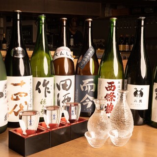 日本酒は常時20種以上！希少な銘柄や限定品もございます。