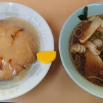 味の千龍 - 天津丼＋半ラーメンセット（醤油）1100円