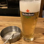 生ビール　ハイネケン＆たばこ