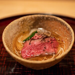 多仁本 - 2022.4 前沢牛ハラミと行者ニンニクの蕎麦