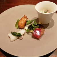 新中国料理HARAKAWA 北新地店 - 「月替わりランチの前菜盛り合わせ」