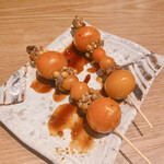 Yakitori Porokichi - ちょうちんを始めて注文。濃厚だがひつこく無く不思議な味だ。