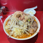 ラーメン二郎 - ラーメン小　SK半分　白ネギ　全マシ