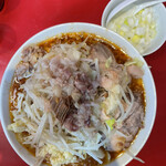 ラーメン二郎 - ラーメン小　SK半分　白ネギ　全マシ