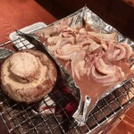 めしの助 - 特大しいたけ、いかわたホイル焼き