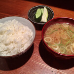 めしの助 - 白めし、みそ汁、ぬかづけ