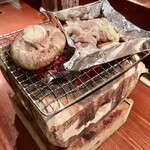 めしの助 - 特大しいたけ、いかわたホイル焼き