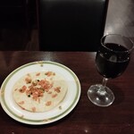 カーン・ケバブ・ビリヤニ - パパドと赤ワイン（仏）