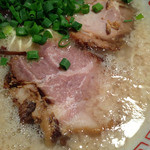 博多屋台 - 博多ラーメンこってり　もつめし　替玉　2013年2月