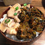 博多屋台 - 博多ラーメンこってり　もつめし　替玉　2013年2月