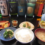 小鉢と日本酒 たとえば。 - おまかせランチ