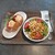 高虎DOG - 料理写真:焼きベーコンとたまごサラダのドッグとグリーンサラダ