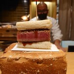 おにく 花柳 - カツサンド