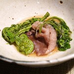 柚木元 - 月の輪熊のロース肉と山菜