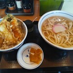 ウエストうどん - ミニイカ天丼セット