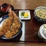 阿づ満庵 - 天丼ミニ蕎麦セット