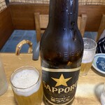 長寿庵 - ビール大瓶（750円。サッポロ、キリン、アサヒから選択可能！）