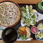 竹下 - 料理写真:「天もりそば」@1200＋「大盛」@100