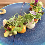 ダ　センプレ - 菜園　紫芋と苺のソース