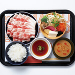 ひとりしゃぶしゃぶ 七代目 松五郎 - 多香味豚とお野菜Sのセット例